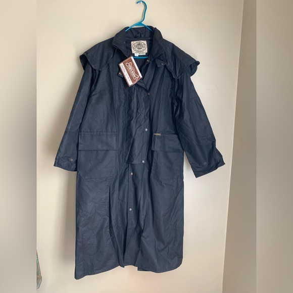 DRIZA-BONE Riding Oilskin Duster Long Coat Jacket Mens  Large Made In Australia - Picture 1 of 14